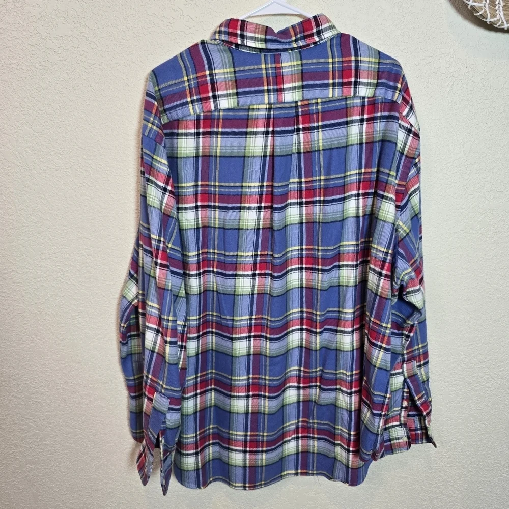 Polo Ralph Lauren Men's 3xbig Classic Fit Flannel Shirt Blue Plaid